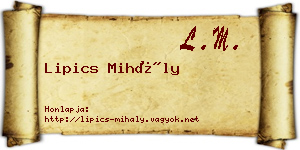 Lipics Mihály névjegykártya